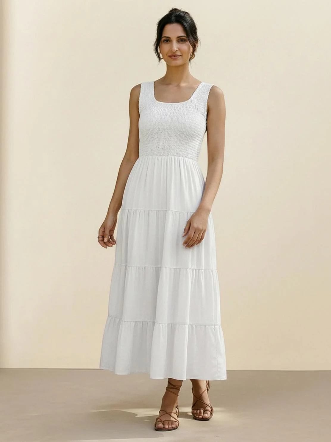 Smocked Sleeveless Maxi Dress - Image 26