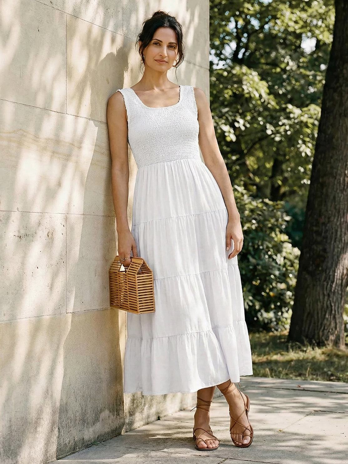 Smocked Sleeveless Maxi Dress - Image 29