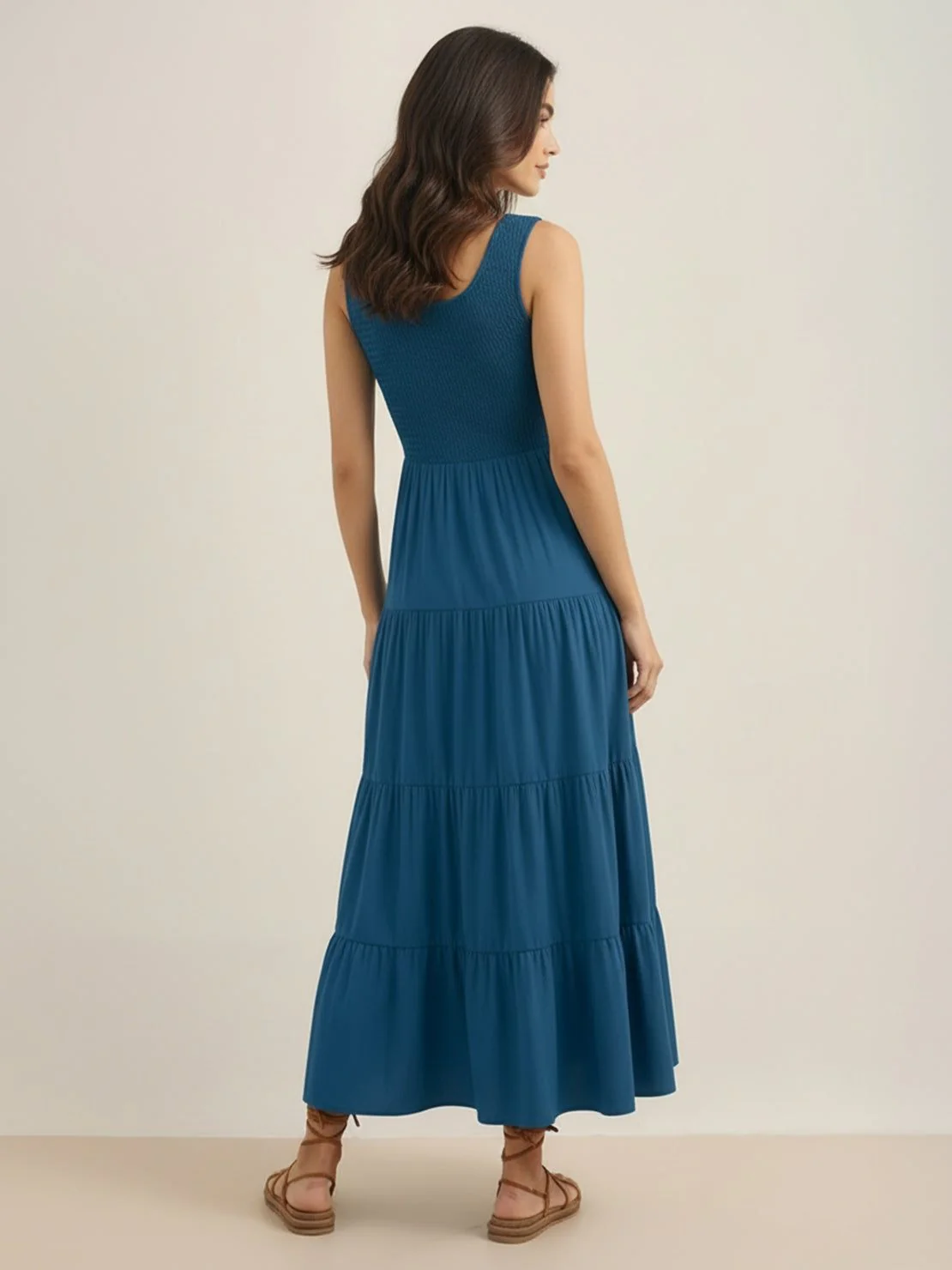 Smocked Sleeveless Maxi Dress - Image 43