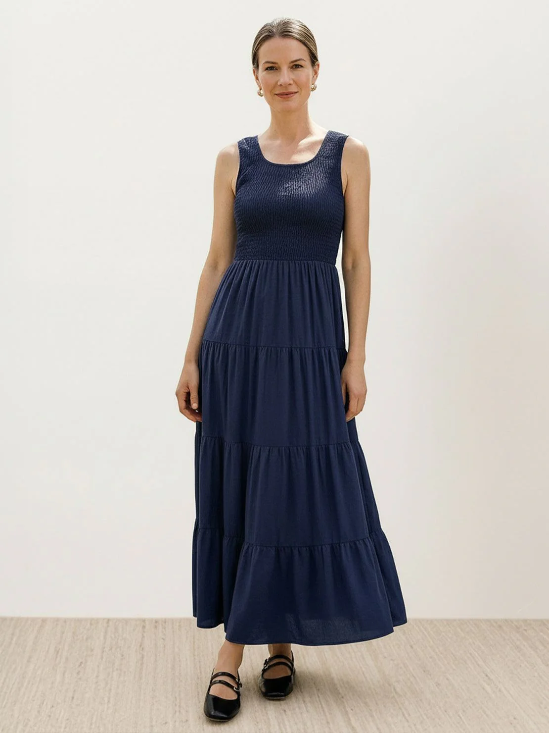 Smocked Sleeveless Maxi Dress - Image 46