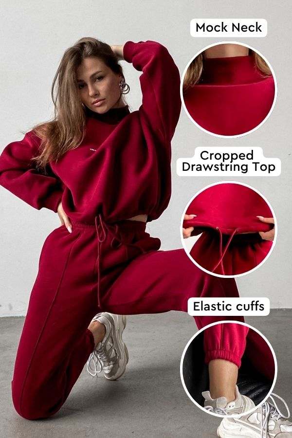 Storm Sweater Mock Neck Athleisure Set - Image 2
