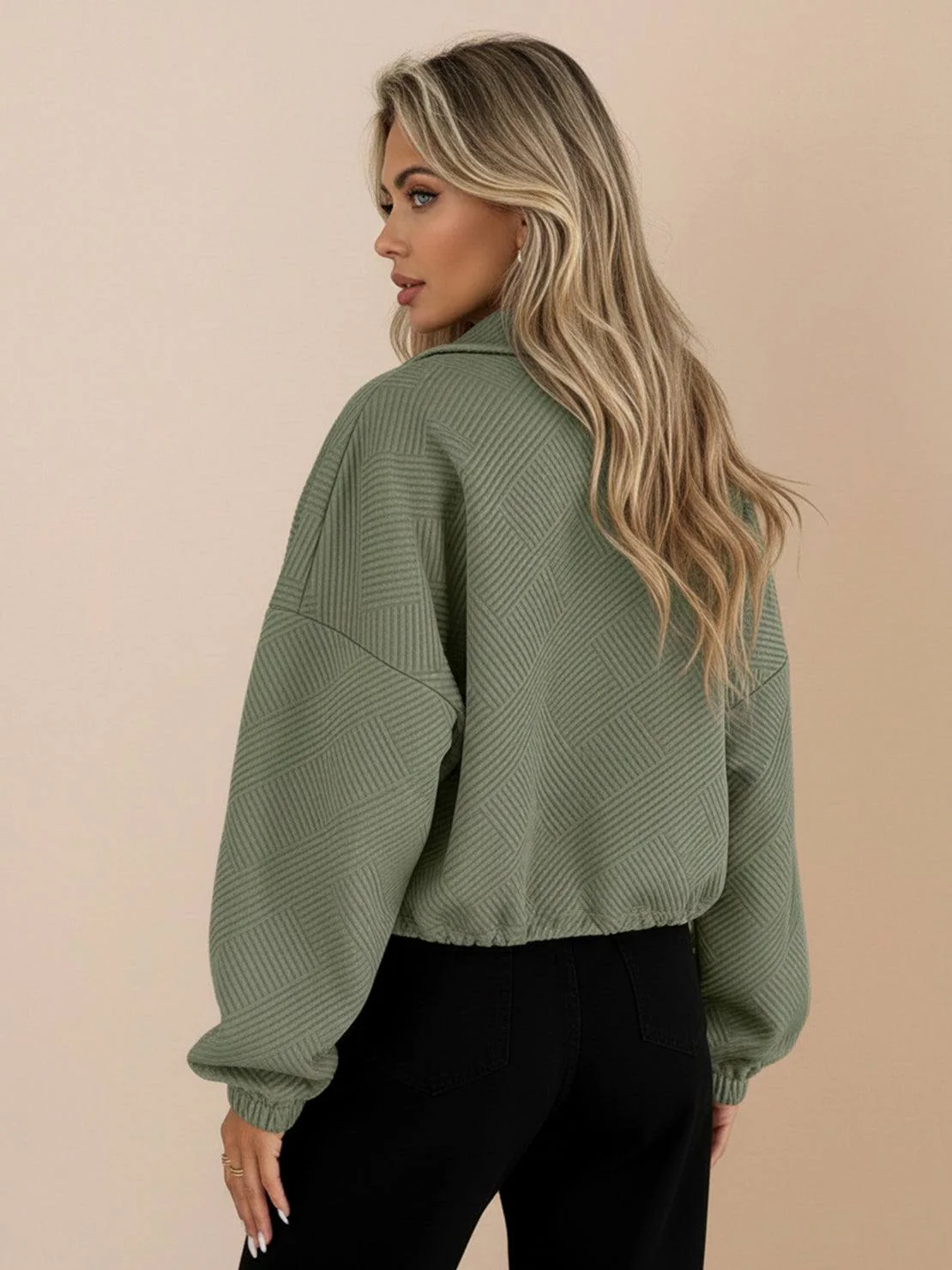 Textured Baseball Jacket - Image 21