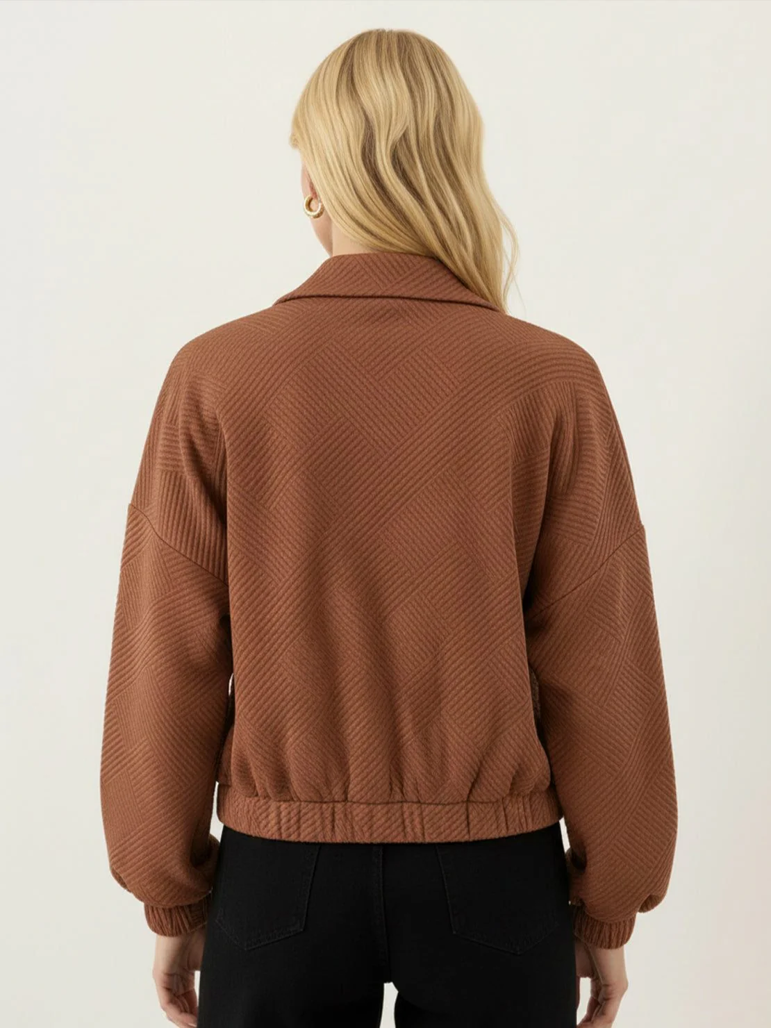 Textured Baseball Jacket - Image 9