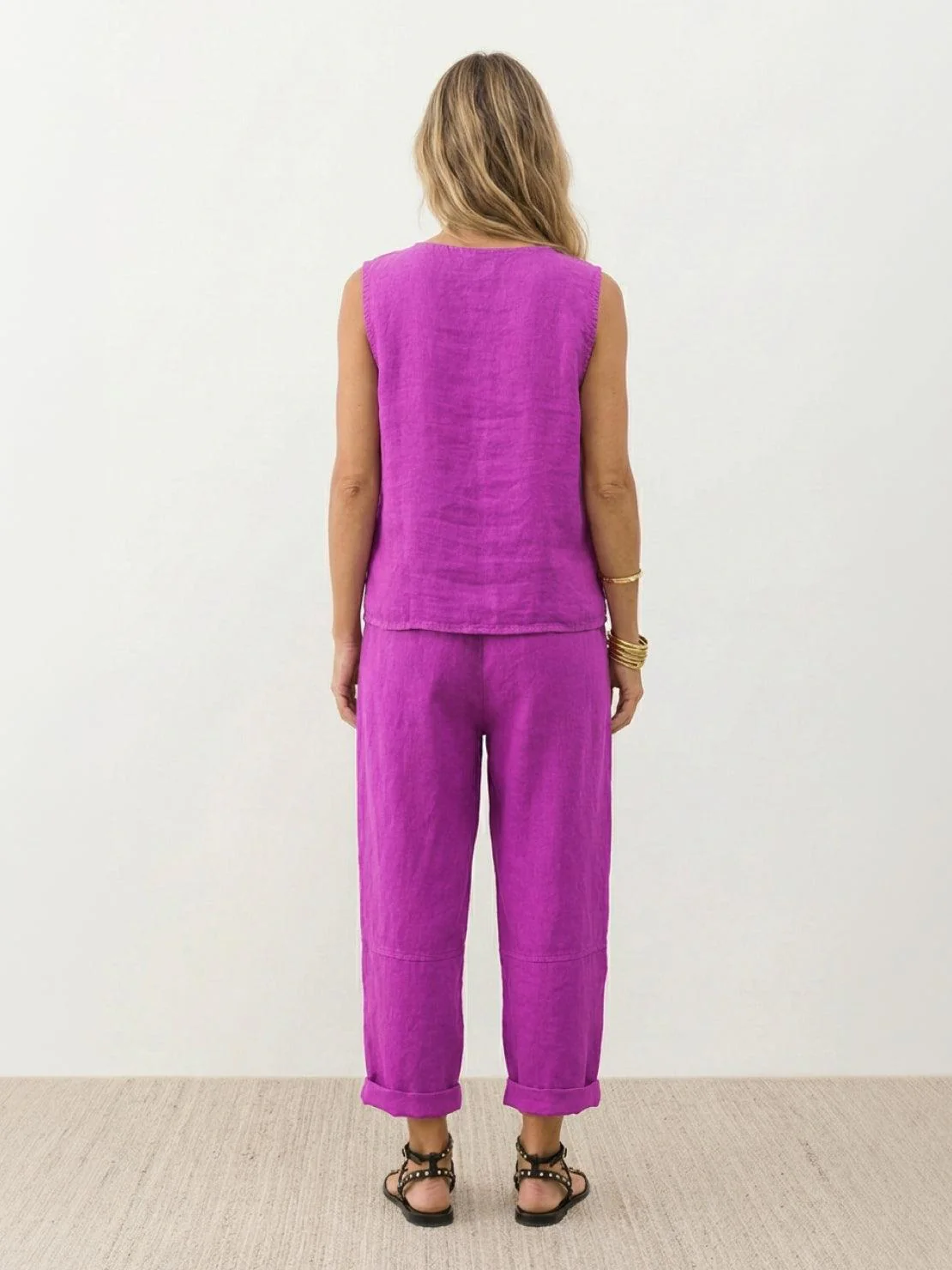 Textured Finish Sleeveless Two-Piece Set - Image 34