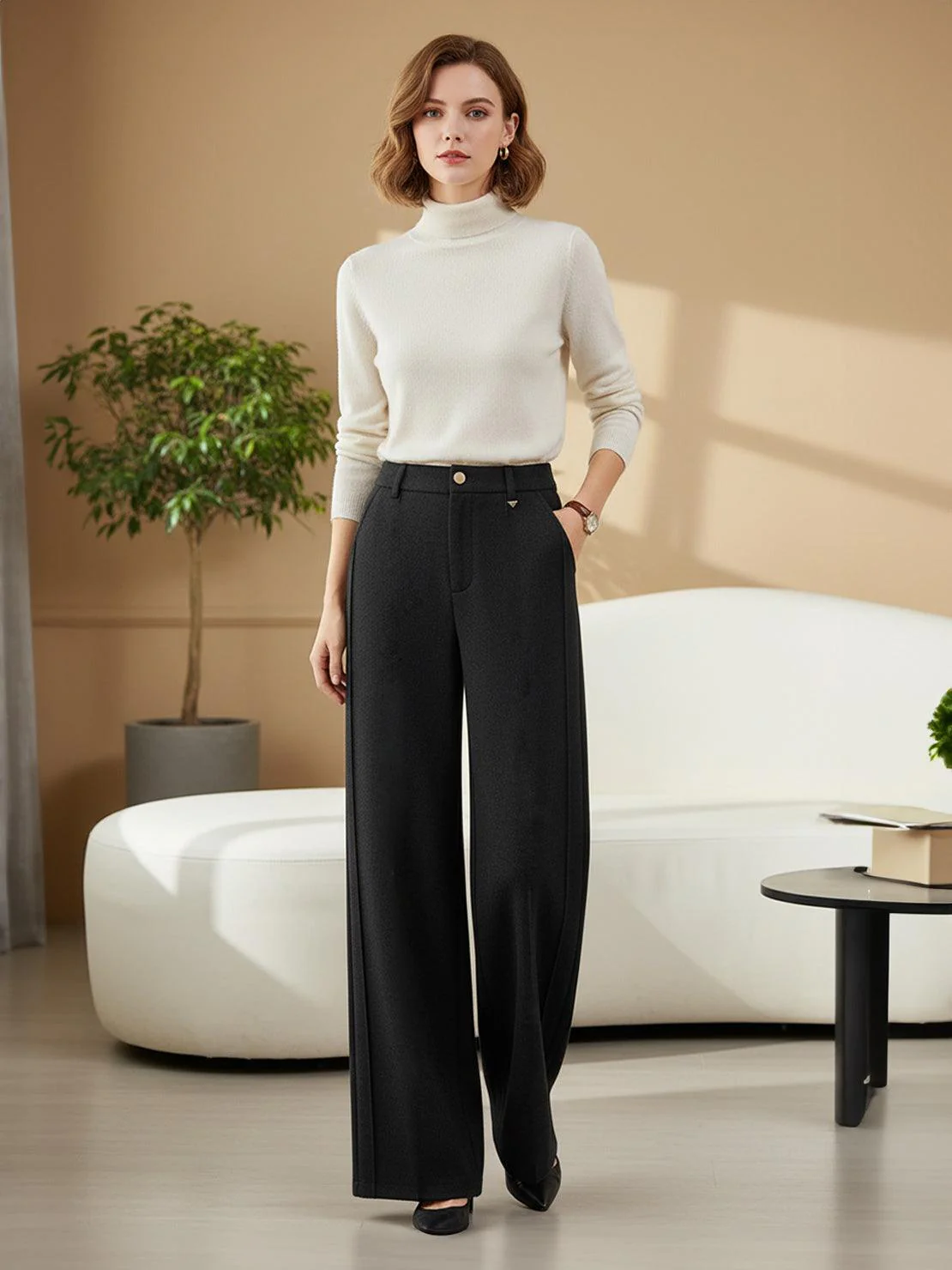 Thermal Wool Blend Trousers - Image 18