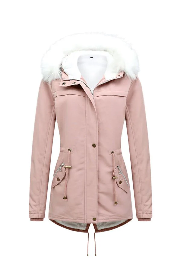 Thick Long-Sleeve Zipper Overcoat - Image 2