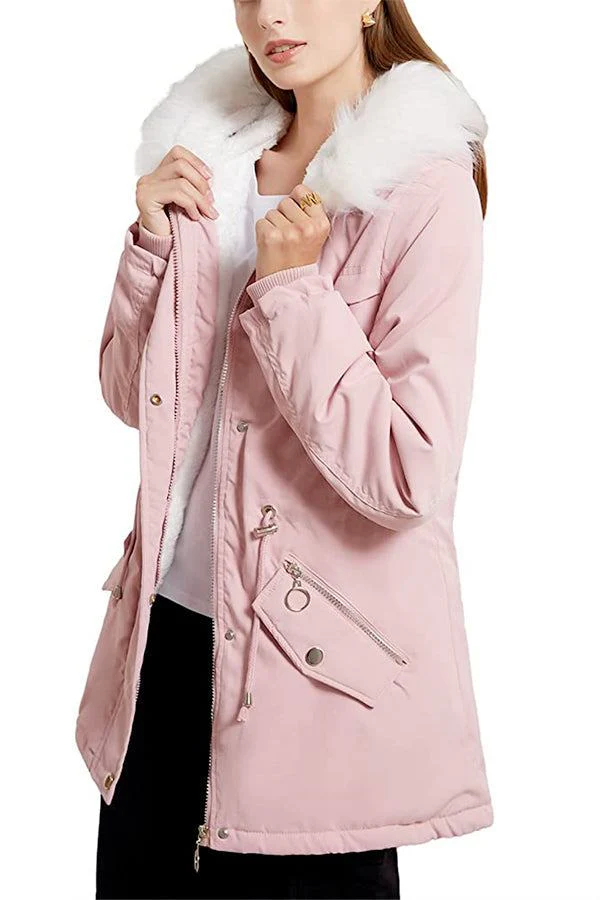 Thick Long-Sleeve Zipper Overcoat - Image 3