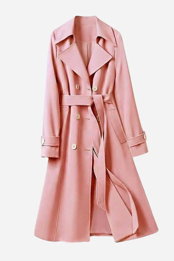 Timeless Retro Belted Trench Coat - Image 15