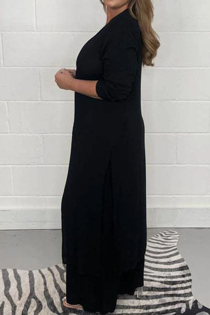 Urban Chic V-Neck Split Top Two-Piece Set - Image 11