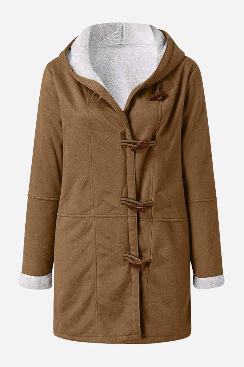 Warm Toggle Button Hooded Coat - Image 12