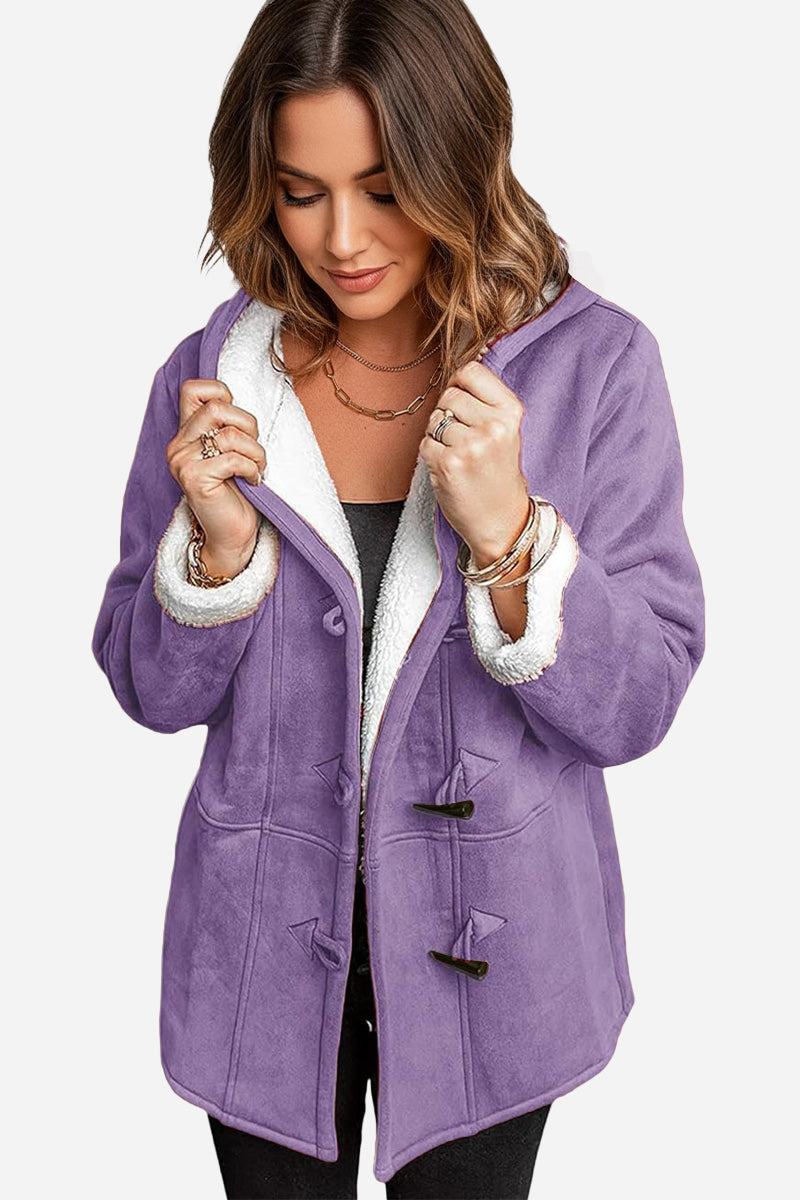 Warm Toggle Button Hooded Coat - Image 26