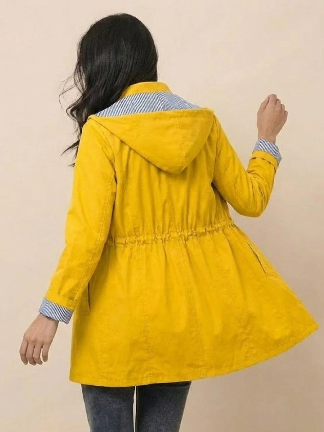 Water Resistant Hooded Striped Windbreaker Rain Jacket - Image 22