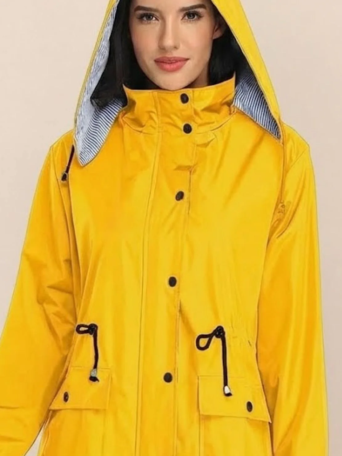 Water Resistant Hooded Striped Windbreaker Rain Jacket - Image 24