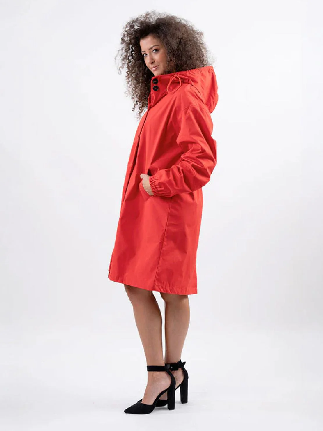 Water Resistant Oversized Hooded Windbreaker Rain Jacket - Image 11