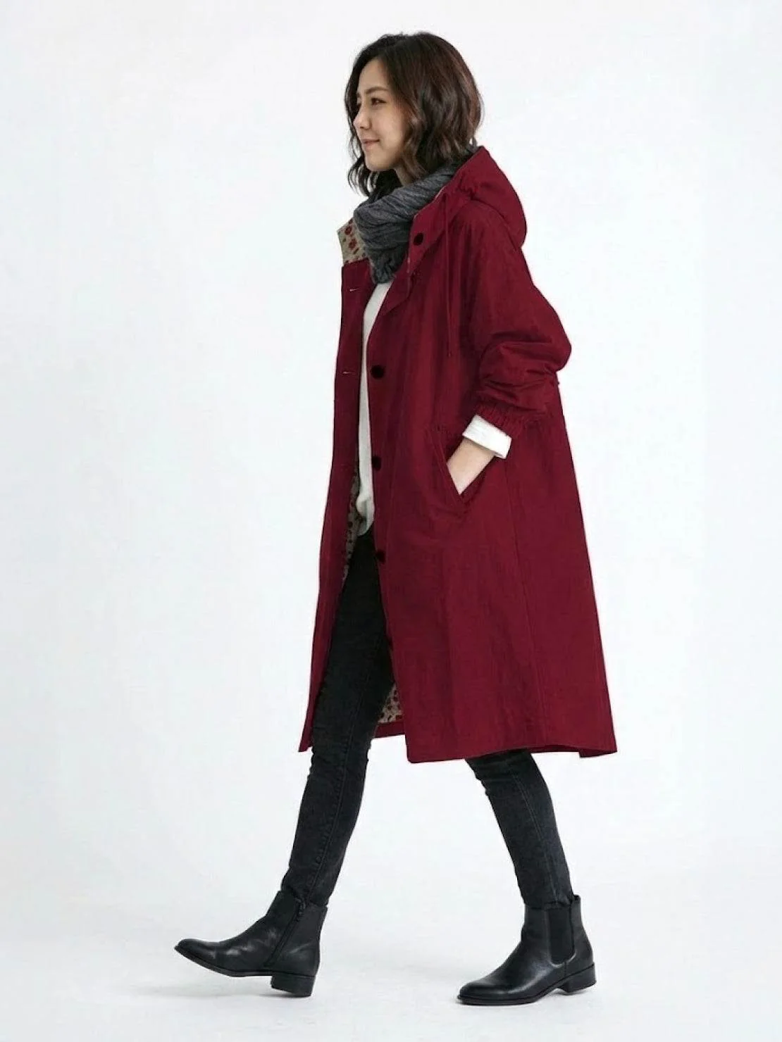 Water Resistant Oversized Hooded Windbreaker Rain Jacket - Image 17
