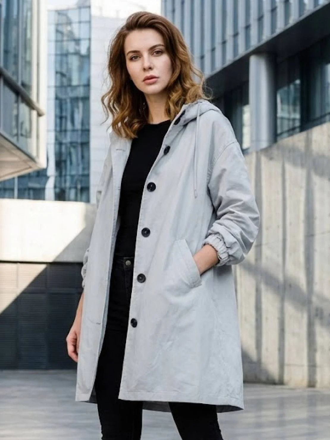 Water Resistant Oversized Hooded Windbreaker Rain Jacket - Image 2