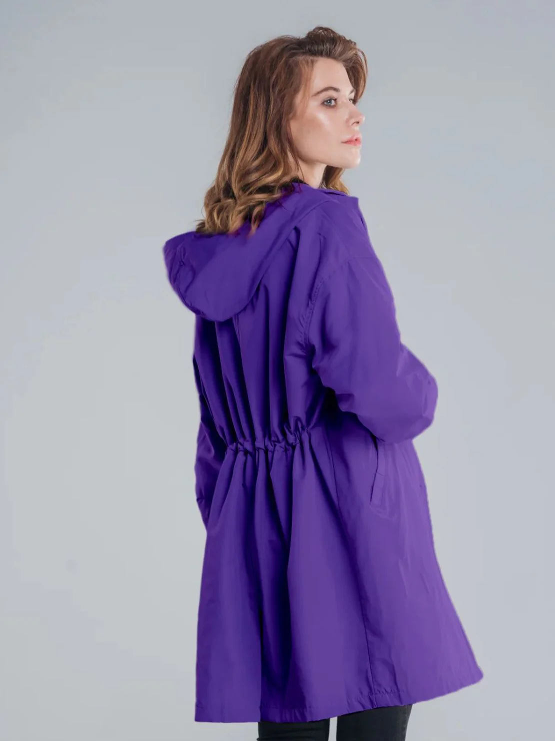 Water Resistant Oversized Hooded Windbreaker Rain Jacket - Image 27
