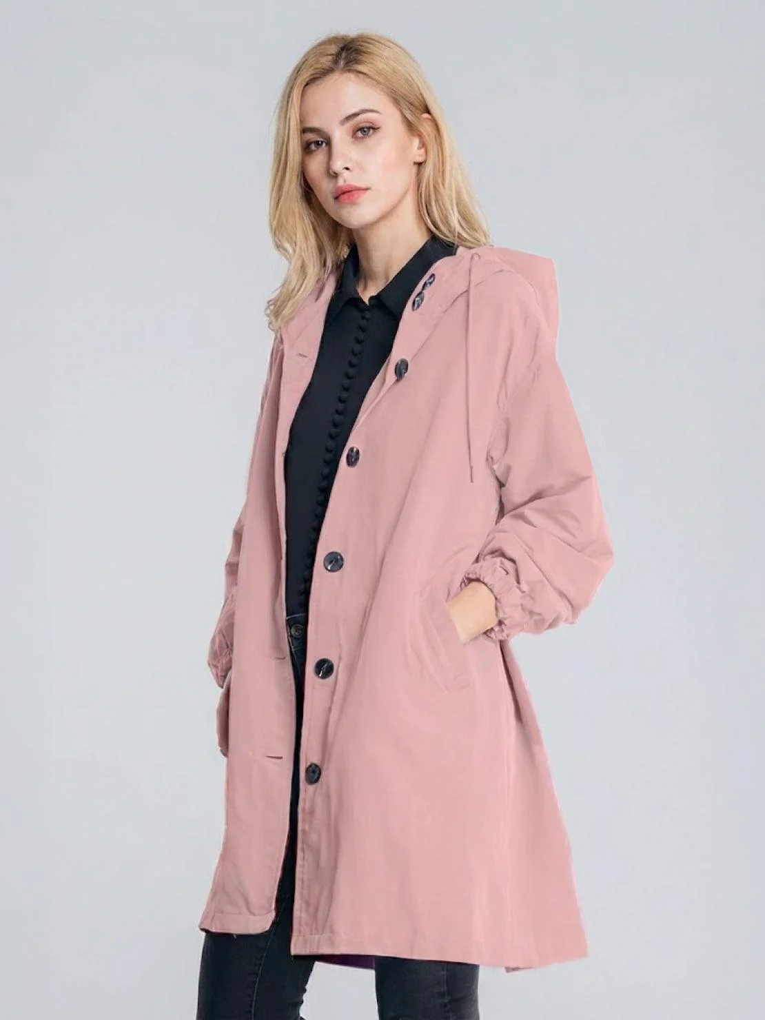 Water Resistant Oversized Hooded Windbreaker Rain Jacket - Image 40