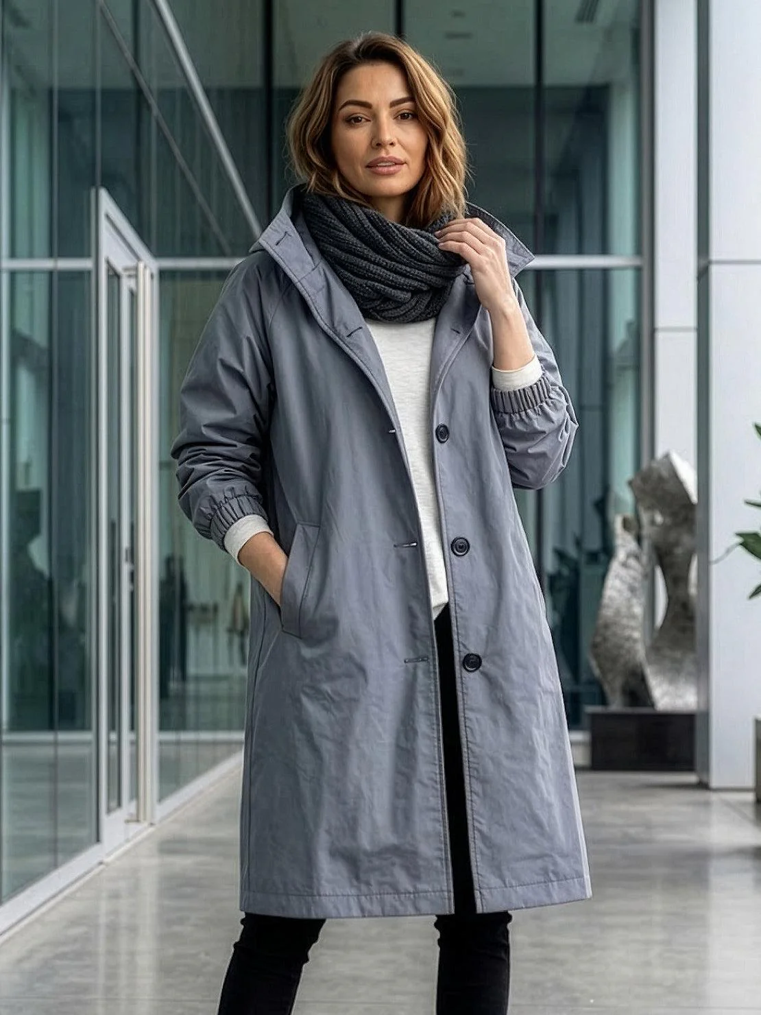 Water Resistant Oversized Hooded Windbreaker Rain Jacket - Image 62