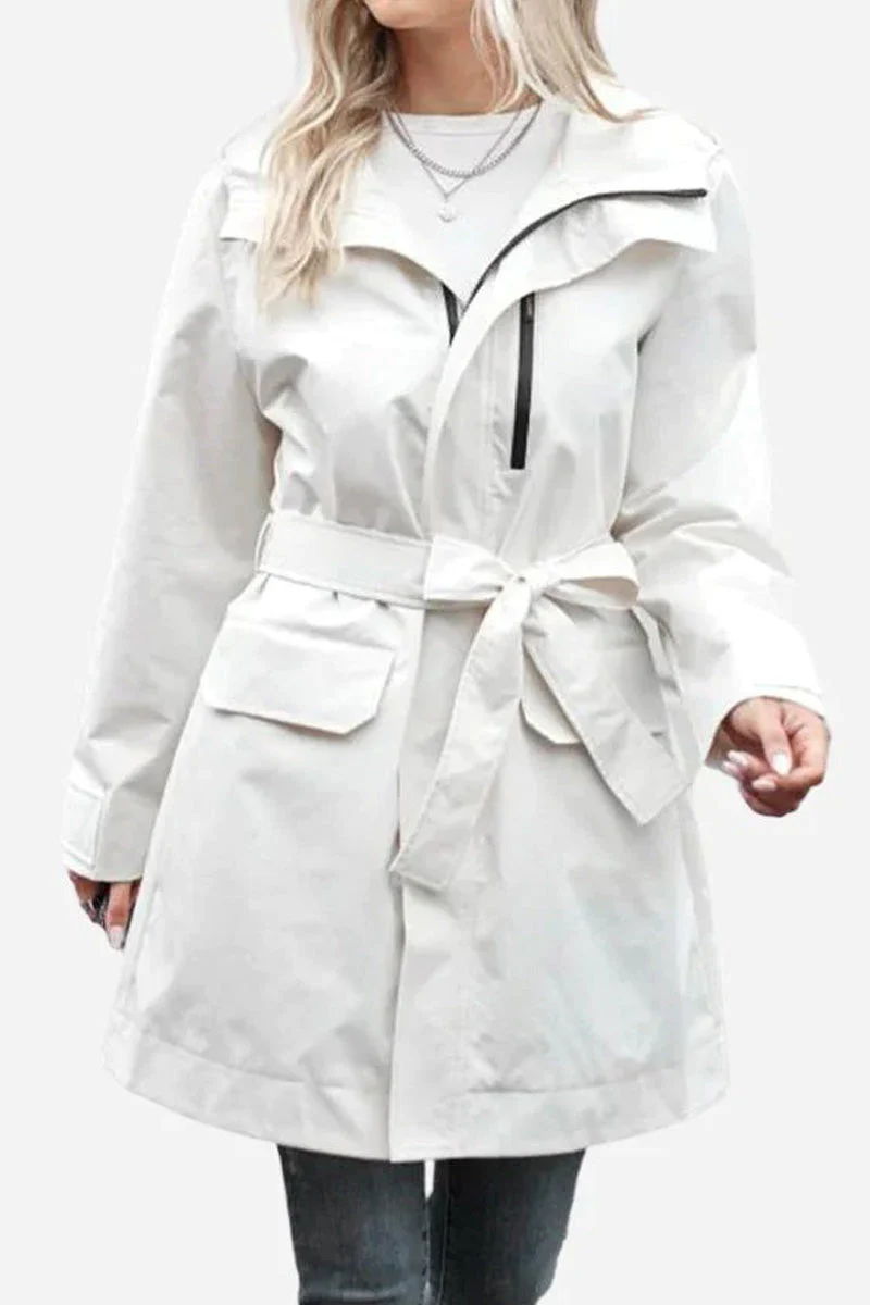 Water-Resistant Windbreaker Trench Jacket