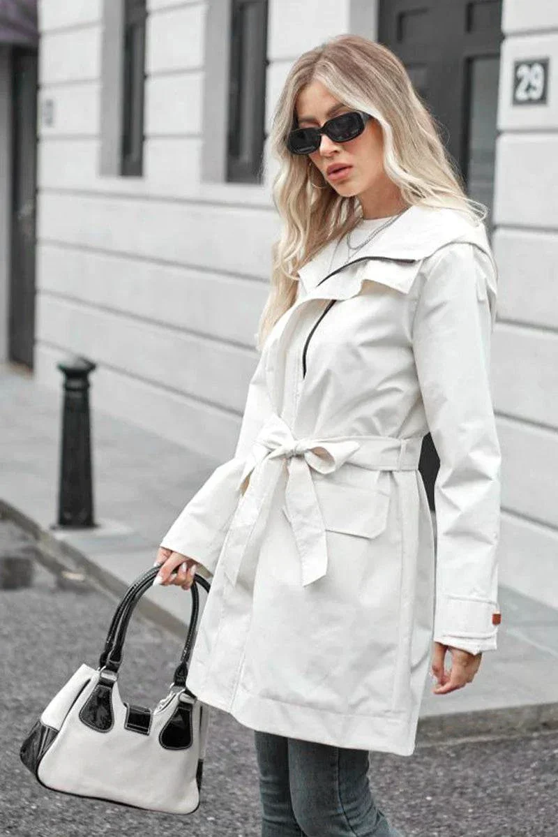Water-Resistant Windbreaker Trench Jacket - Image 4
