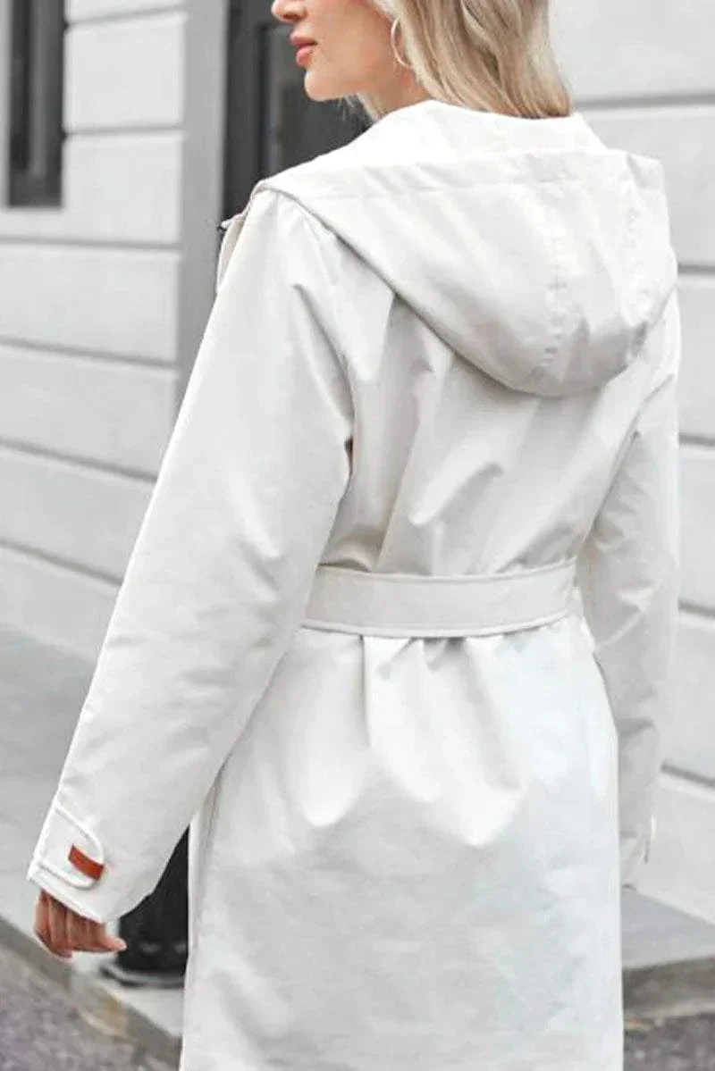 Water-Resistant Windbreaker Trench Jacket - Image 6