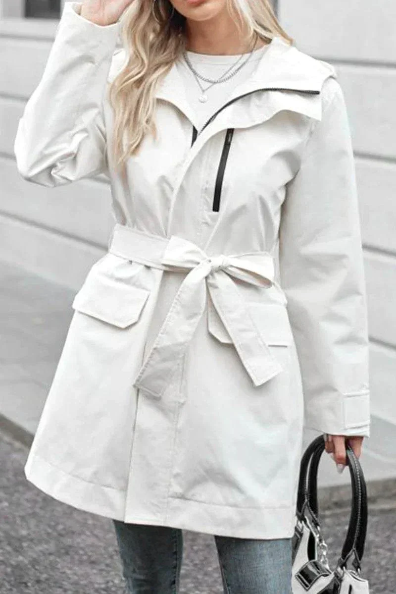 Water-Resistant Windbreaker Trench Jacket - Image 7