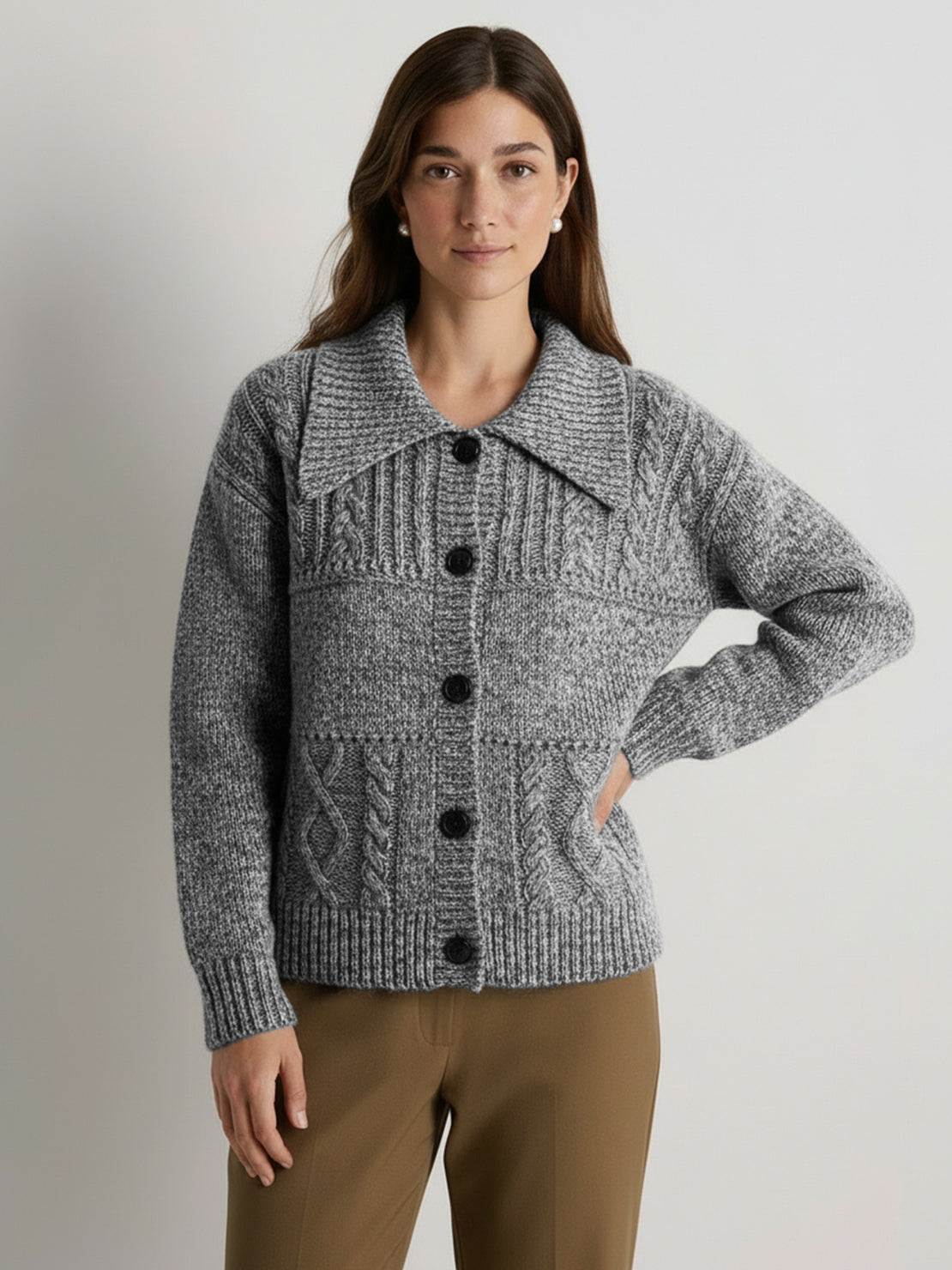Wool-Blend Button-Front Cardigan - Image 15