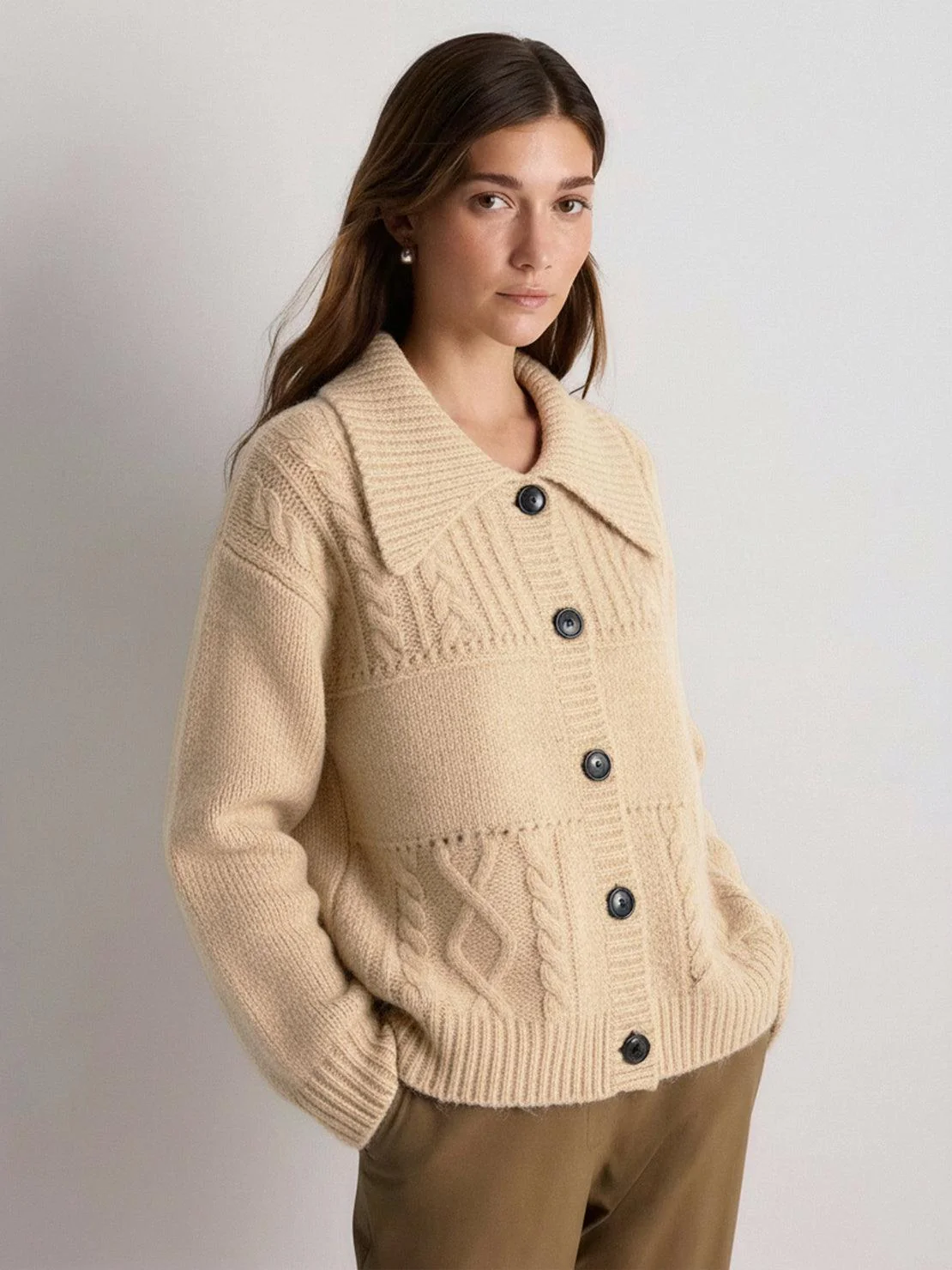 Wool-Blend Button-Front Cardigan - Image 9