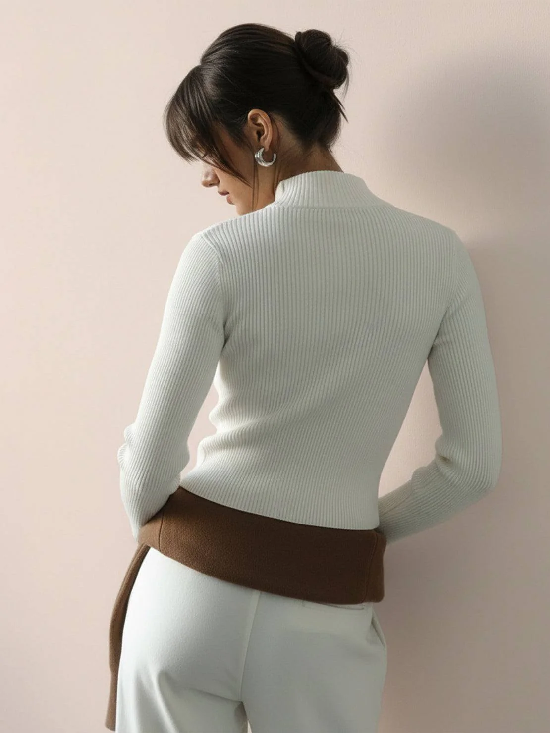 Zip-Up Knit Cardigan Jacket - Image 10