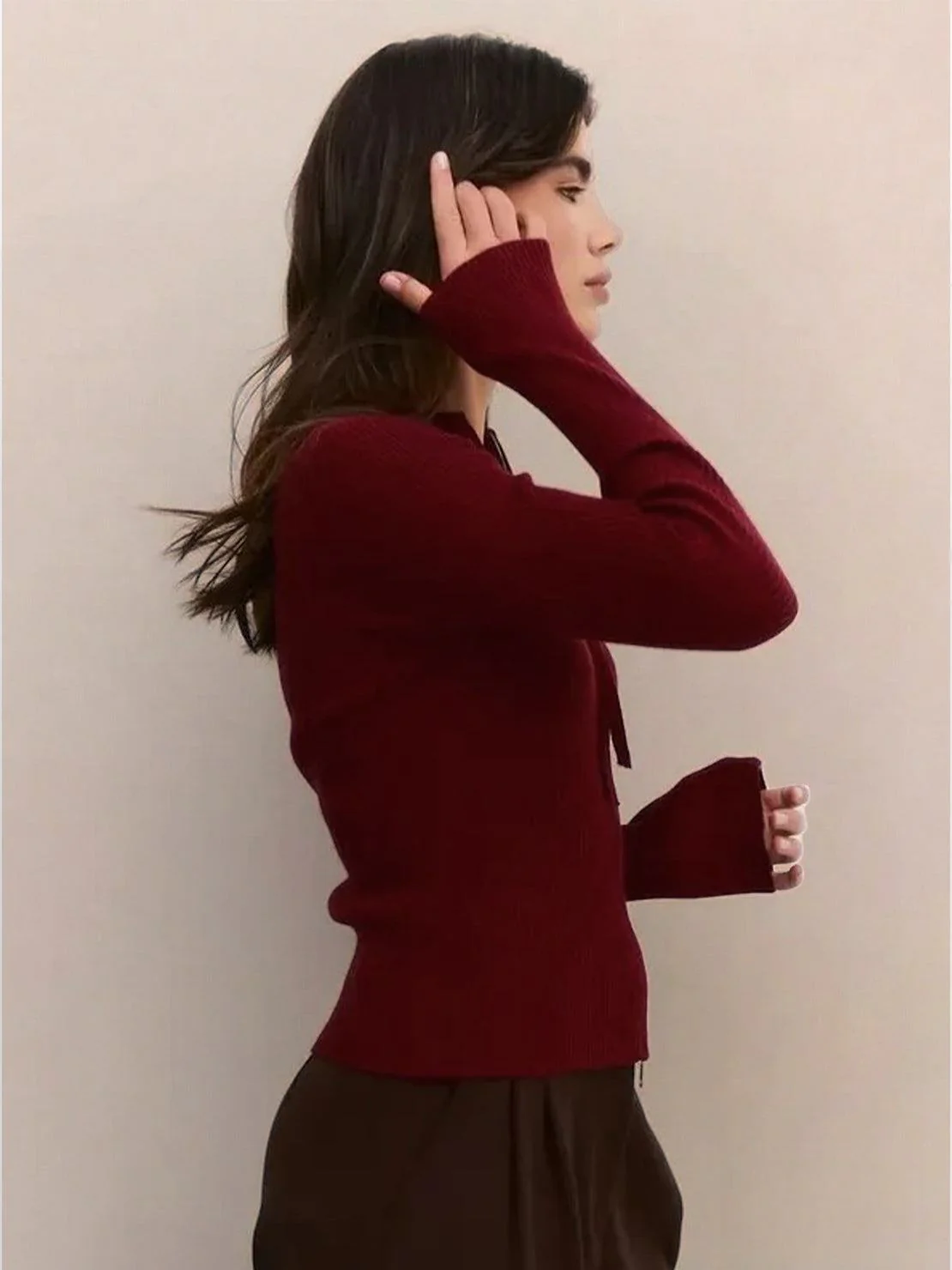 Zip-Up Knit Cardigan Jacket - Image 16